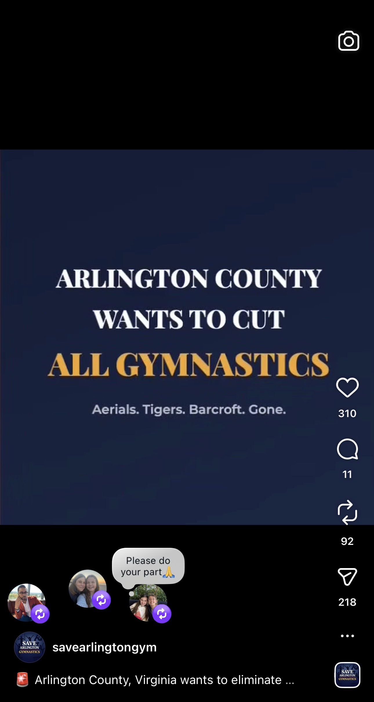 Save Arlington Gymnastics launch reel