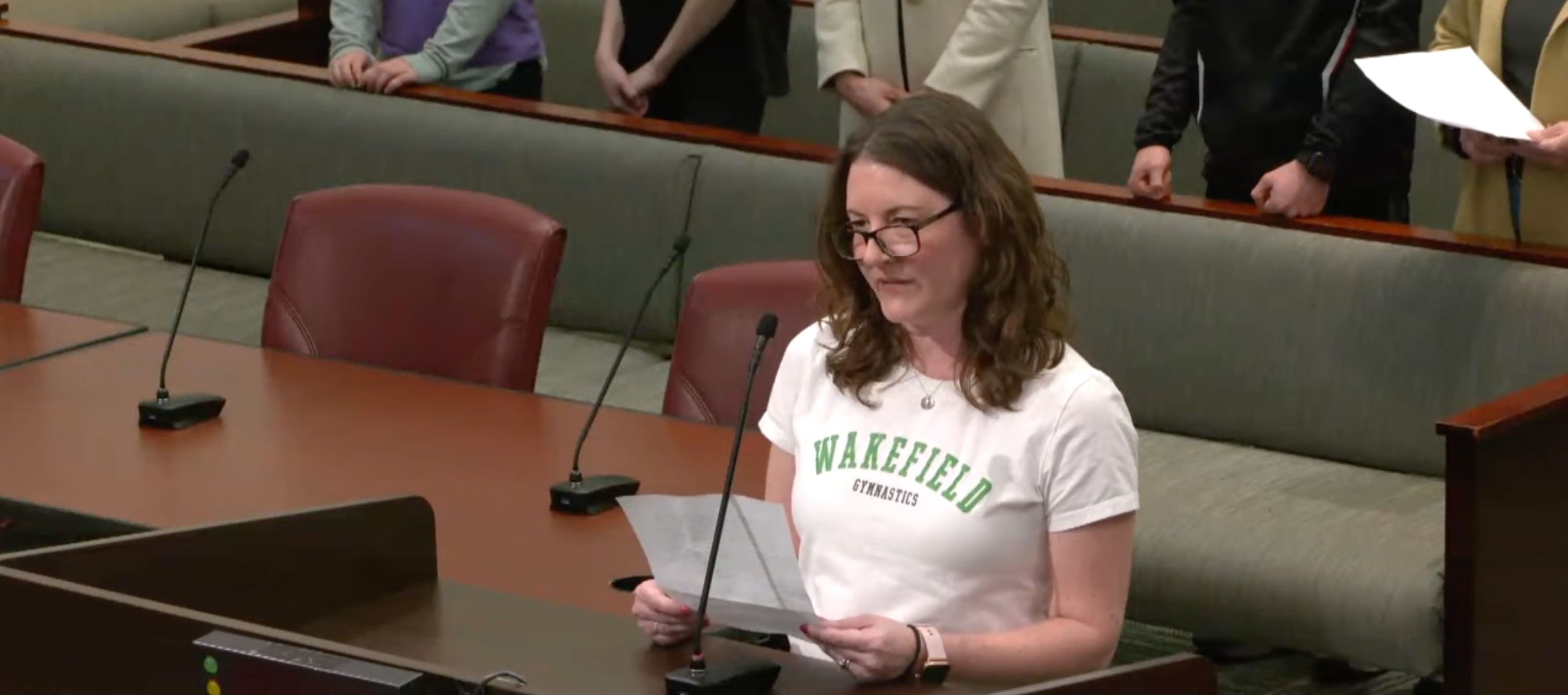 Meredith Wearing at podium