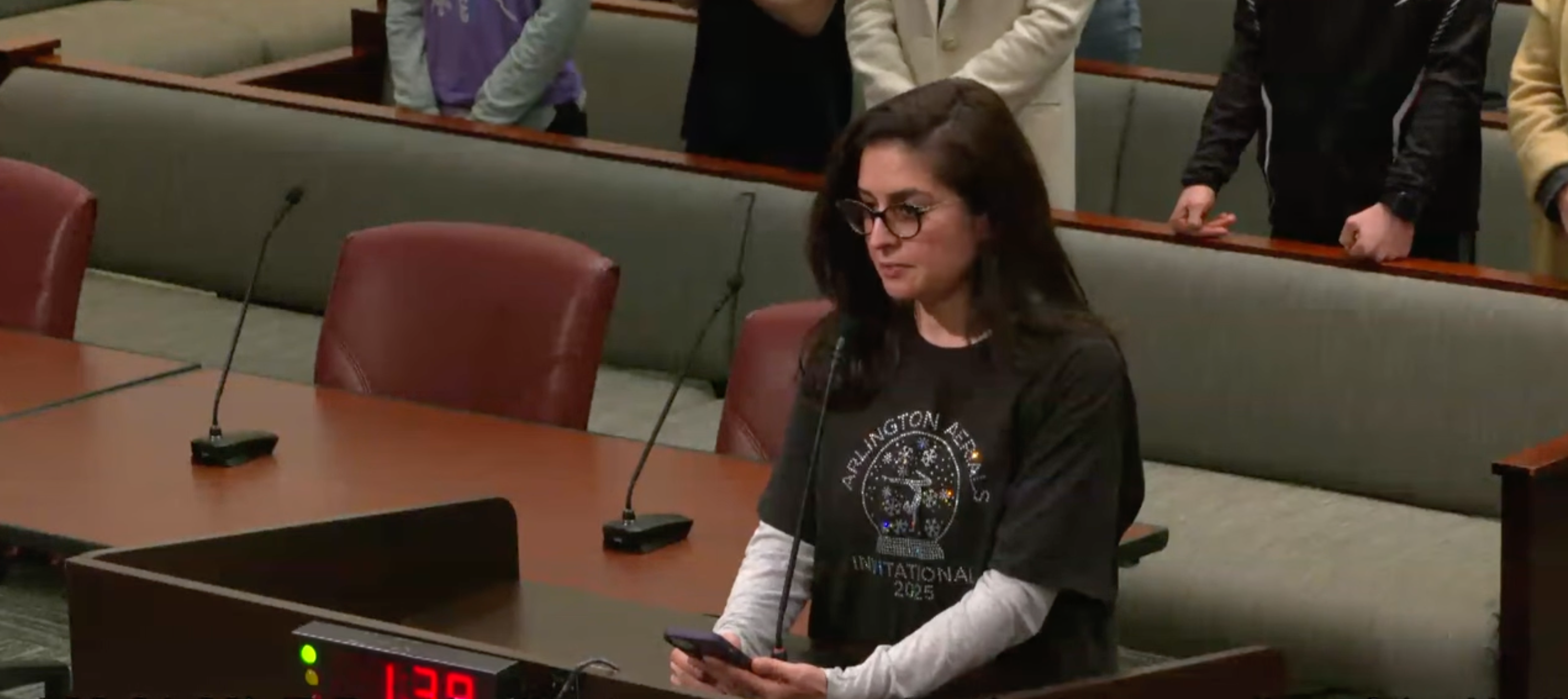 Malika Mirkhanova at podium
