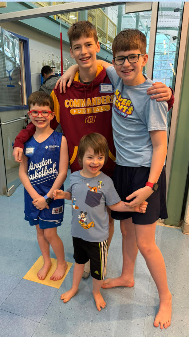 Gabriel joyful at Barcroft with siblings