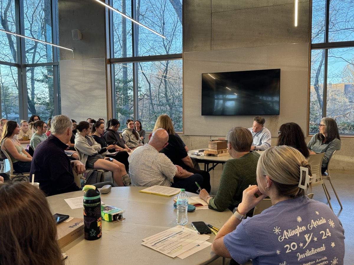 Community members in Arlington Aerials shirts