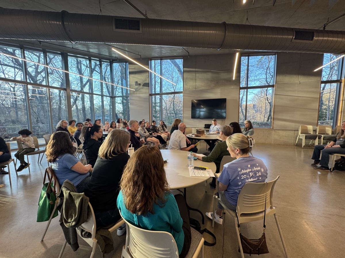 Packed room at Lubber Run Community Center