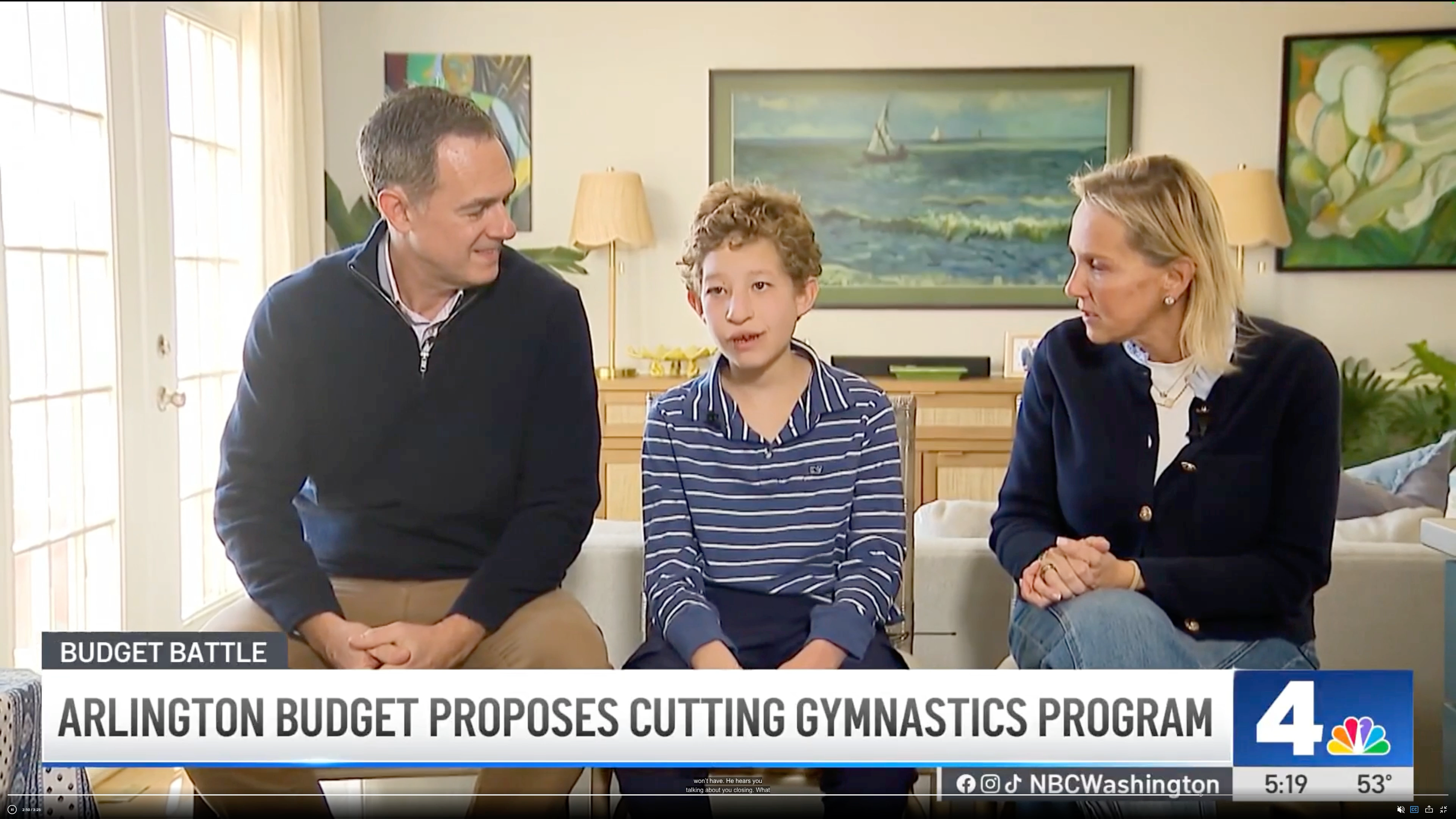 NBC4 Washington covering Arlington gymnastics program cuts