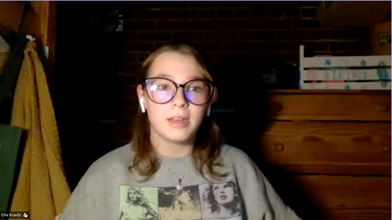 Youth gymnast speaking at virtual ODM